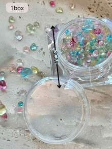 1 caja de nuevas cuentas de burbuja de caramelo para arte de uñas, cuentas mixtas coloridas de piedra natural asimétrica iridiscente de 1-4 mm, materiales DIY para decoración de uñas, accesorios de uñas, piezas de uñas, suministros de uñas, Y2K - Multicolor - Ver 6