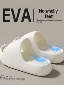 1 Pair Unisex Solid Color EVA Thick Sole Slippers, Suitable For Home, Bathroom And Beach, Multiple Colors Available, Couple/Unisex Style, Simple Casual - A - View 5