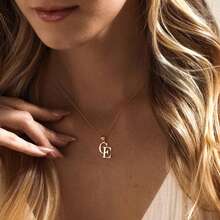 Collier personnalisé à double lettre, collier à initiale personnalisé, collier pendentif avec nom élégant, collier de couple, cadeau d'anniversaire - Multicolore 2 - Voir 5
