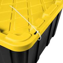 Industrial Storage Tote, 27 Gallon Durable Clear Plastic Storage Bin With Snap-Fit Lid, Yellow, 4 Pack - Đen/Vàng - Xem 7