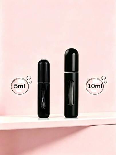 2 chai xịt nước hoa mini cầm tay 5ml & 10ml, có thể nạp lại, thích hợp làm bình xịt nước hoa du lịch.