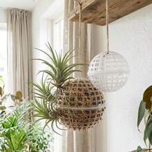 10 Stück S/M/L Kunststoff Hängende Moosbälle, Balkon Hängende Schwimmende Kugel Pflanztöpfe, Verstärkte Rand Netz Pflanztöpfe geeignet für Orchideen und Farne, mit Drainage Löchern, Innen-/Außen Pflanzenzubehör, Dekorative Moosbälle für Hydrokultur, Bonsai Präsentation, Pflanzenfans, Gartenwerkzeuge - Aufgehängte Boje - Übersicht 2