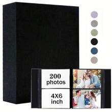 1 cuốn album ảnh 4x6 inch với 200/300/600 ngăn đựng ảnh, trang bên trong màu đen, bìa cứng bằng vải lanh, album ảnh dung lượng lớn, quà tặng sinh nhật, Giáng sinh, đám cưới, kỷ niệm, quà tặng học sinh. - Thường xuyên - Xem 19