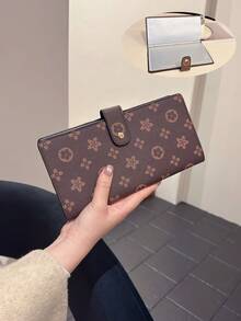 Unisex Printed Bi-Fold Soft Wallet Card Holder Festival Graduation Teacher Appreciation Gifts Birthday Gift Mother Gifts Mothers Day Gift Holiday Essentials Graduation Gifts Cute For Women Money Wallet Mini Wallet Purse Wallet Small Wallet Coin Wallet Travel Essential - Brown - View 2