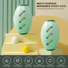 1pc Manual Lint Roller - Reusable & Washable Pet Hair Remover With Durable Plastic Handle, Powerful Dust Cleaning For Home Use, No Batteries Required, Light Green Design With Ventilation Holes, Lint Remover For Clothes - 1pc - View 3