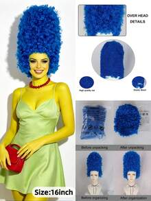 Exaggerated Fluffy Big Curl Wig Vintage High Bun Wig Multi-Color Options Anime Cosplay Wig Cap Unisex Perfect For Halloween Cosplay Theme Party Music Festival Stage Performance And Graduation Prom - Multicolor - View 3