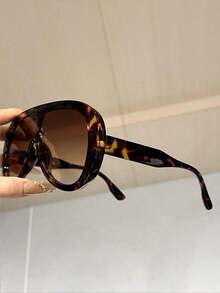 1pc Women's Oversized Aviator Frame Fashion Glasses, & Avant-Garde Style, Suitable For Various Face Shapes, Outdoor Activities, Driving, Fishing, Outfit Matching, Daily Use - Nhiều màu - Xem 4