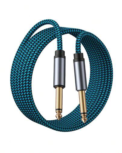 Hftywy Guitar Cable 6.6ft 1/4 Inch TS Instrument Cord Mono Audio Wire Nylon Braided With Zinc Alloy Housing For Bass Amp Keyboard Effect Pedal