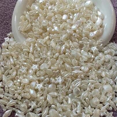 80颗白色海马珠子，海洋主题装饰，汽车挂饰，家居装饰，手工工艺材料