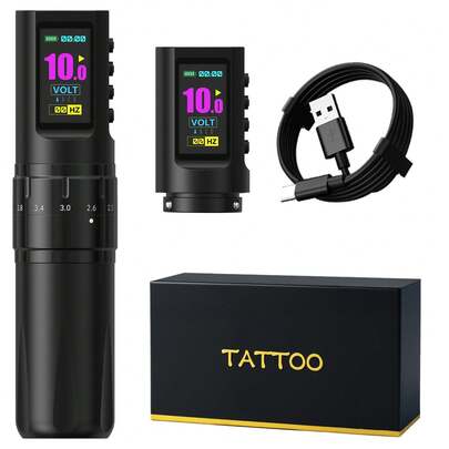 T-REX 1PC PYRO Wirless Tattoo Machine Pen 2.0-4.2mm Adjustable Stroke 1600mAh Battery With Powerful Custom Motor 4-12V For Makeup Microplasty Pen For Tattoo