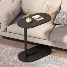 Modern C-Shaped Compact Sofa Side End Table Coffee Laptop Living Room & Bedroom - White - View 3