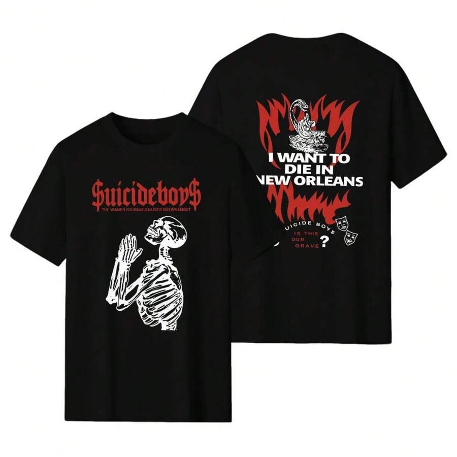 Suicide Baby - Men's G59 Tour Top T-Shirt Printed Sweatshirt Retro Gothic Punk Sweater Oversized Streetwear Hip Hop Fashion 2026 Men's Clothing,2026  New World Depression Album Cover Tee,Vacation Outfits Women,Concert Outfit Women - màu đen - Xem 1