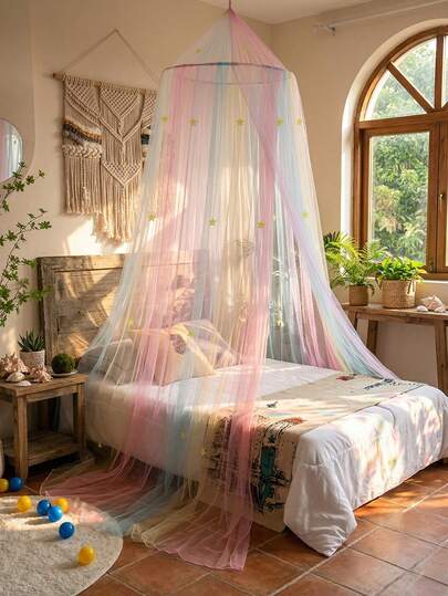 Red de mosquitos estilo princesa, dosel de cama, red de mosquitos en forma de cúpula elegante para niñas, adecuada para camas individuales/dobles/queen/king, cortina decorativa para la habitación, se adapta a cunas de bebé y camas de adultos, fácil instalación en el techo