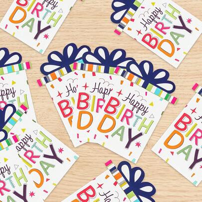 喜庆生日礼品卡套 - 色彩缤纷的庆祝用钱和礼品卡套，彩色现金信封套，适用于现金礼物、生日派对、感谢卡和贺卡