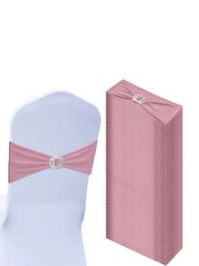 10/50 Stück 13*35cm herzförmige Schnallen Elastikbänder für Stühle, geeignet für Hochzeit, Party, Geburtstag, Babyparty, Abschlussfeier Dekoration - Verschiedenfarbig - Übersicht 10