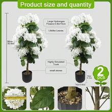 2pcs Artificial Hydrangea Flower Stems, Excluding Planter, Suitable For Indoor And Outdoor Home, Garden And Office Decor - 1 - View 3