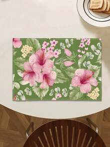 1pc Floral Print Linen Table Runner, Suitable For Holidays, Parties, Birthdays, Dinners, Kitchen & Dining Room Decor, Dresser/Cabinet Cover, All-Season Home Textile Decor - Multicolor - View 6