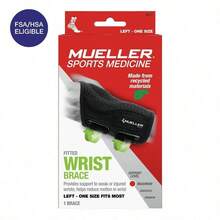 Green Fitted Wrist Brace, Left Hand, Unisex, One Size Fits Most, Black - Black+One Size Fits Most - View 8