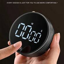Magnetic Digital Kitchen Timer With LED Display & Alarm - Battery Powered Stopwatch, 9999 Minutes, Portable For Cooking, Study, Shower, Home & Office Use, Textured Grip Base - Multicolor - View 8