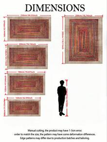 1pc Fashion Style Large Area Rug, New Faux Wool Washable Bottom Indoor Carpet, Living Room Rug, Sofa Rug, Bedroom Rug, Bedside Anti-Slip Mat, Room Floor Mat, Dining Kitchen Rug, Office Chair Pad, Entryway Doormat, Outdoor Picnic Blanket, Camping Mat - Multicolor-1 - View 3