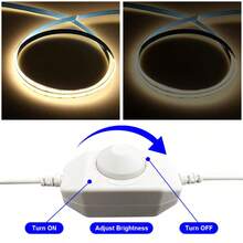 LQHZMYY 1pc LED Light Strip With Rotary Switch, COB Light Strip With Adjustable Brightness, Low Voltage 5V With USB Interface, Self-Adhesive Backing, Cuttable And Flexible, Suitable For Mirror, TV Background, Stairs, Kitchen, Bathroom Dimming, DIY Photo Frame, Surprise Gift For Girlfriend - Warm white light - View 5