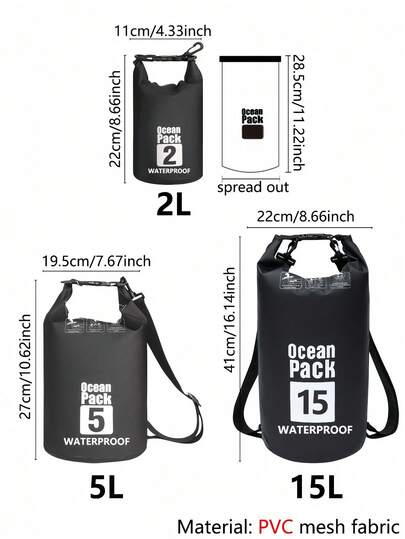 Bolsa seca impermeable de nailon 500D con correa de hombro ajustable, bolsa de viaje de gran capacidad, adecuada para playa, navegación, senderismo para mantener sus artículos secos, ideal para deportes al aire libre, vacaciones de verano, viajes, piscina, fitness, vacaciones, para hombres y mujeres, artículos de viaje esenciales, accesorios de natación, vuelta al colegio, necesidades de crucero