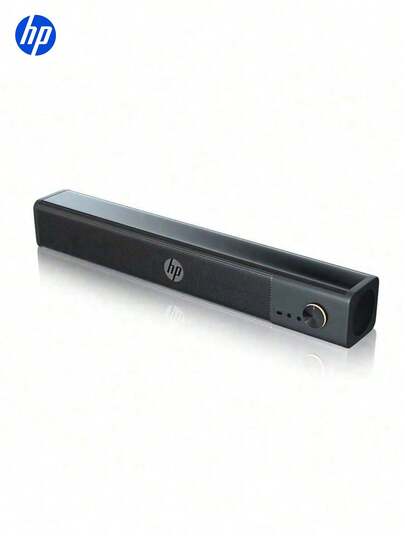  Barra de sonido para PC HP WS10 Pro con botón de silencio, jack integrado para auriculares y micrófono, sonido estéreo, funcionamiento por USB, entrada AUX de 3.5 mm para computadoras de escritorio - Negro