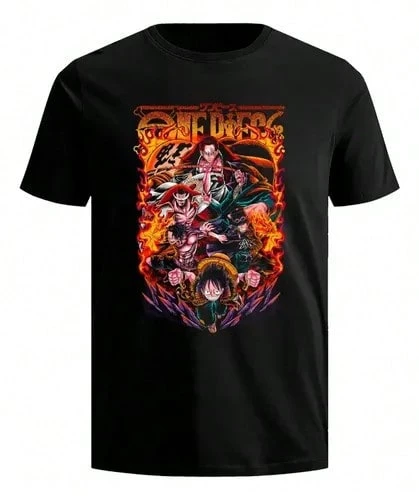 Men's Anime Graphic Print T-Shirt, Men's Clothing, Tshirt Men - Black Casual Short Sleeve Tee With Japanese Manga Art, Men's Anime Graphic T-Shirt - Hunter Sword Fighter Design, Soft And Comfortable Crew Neck, Lightweight Summer Casual T-Shirt, Vivid Print, Unisex Regular Fit, Anime T-Shirt Printed In Japan. Short Sleeve Crew Neck, Casual Streetwear Style, All-Season Comfort Fit, Anime T Shirt, Comfortable Clothing,Machine Washable Christmass Gift - 黑色13 - 查看 1