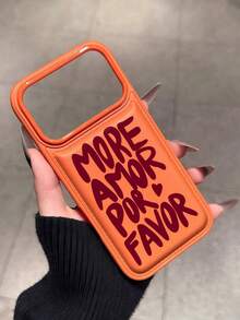 皮革标语元素 1 件装全新加厚防刮皮革纹理手机保护壳，兼容 15 Pro Max、14 Plus、13 Pro Max、12、11、7G、7P、IX、XR、XS Max、17 Pro、Air，带摄像头凸起和防摔保护，生日礼物、周年纪念礼物、春季礼物 - 橘色 - 查看 2