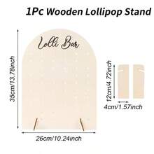 1pc Elegant Wooden Arch Lollipop Stand With Arch Display Rack - Artificial Lollipop Holder, Suitable For Birthday Party Decor, Baby Shower, Wedding Centerpiece And Party Table Decoration - Apricot - View 9