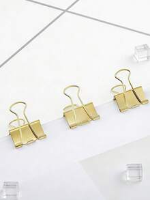 Premium Quality Gold Tone Binder Clips, Strong Grip Long Tail Clips For Students And Office, Document Organization, Elegant Metal Desk Accessories - Clip - View 4