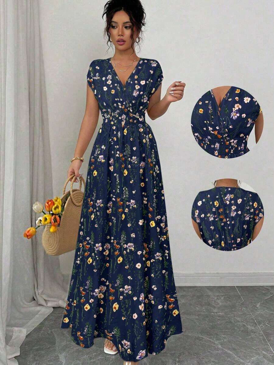 Women's Ditsy Floral Sleeveless Waisted Maxi Dress - Nhiều màu 2 - Xem 1