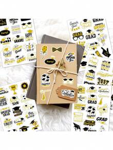 120pcs Graduation Stickers, 8 Sheets Creative Personalized Graduation Decorative Self-Adhesive Stickers, Graduation Gifts For Phone, Water Bottle, Notebook, Graduation Gift Labels, Suitable For High School And College Graduates, Graduation Ceremony Decorative Stickers - Multiple Styles - View 2