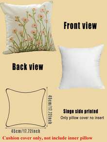 1pc European And American Ins Pastoral Fresh Embroidered Floral Decorative Pillow Cover, Suitable For Sofa, No Pillow Insert Included - Pink - View 4