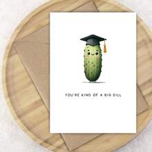 Funny Pickle Graduation Card: "So Proud Of You!", "Proud Of You" Card , Funny Graduation Gift (Unisex) , Pun Card, Graduation Gift - Multicolor - View 2