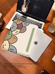1pc Interesting Expression Stone Texture PU Leather Magnetic Closure Shockproof Inner Sleeve Bag, Suitable For MacBook Pro 16", Air 13", Galaxy TAB S10 Ultra And Metabook 14"/11"/13", Business Travel Portable, Can Be Used As Mouse Pad/Storage Bag, Essential Accessory For Business/Study/Travel - View 9