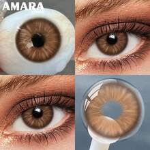 AMARA 1對棕藍色年度隱形眼鏡 棕色染飾隱形眼鏡 14.5mm 萬聖節裝扮用 - FLORENCE-BROWN - 查看 4