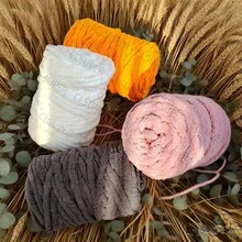 1pc Arm Knitting Bulky Chunky Yarn / 100% Polyester Soft / Cat Tail Sausage Yarn / DIY Handmade /Croche/ For Scarves/Hats/Cushions/ Pet Nests/ Home Decor / Machine Washable/ 1000g 35.27oz/ 2.2lb - Multicolor - View 5