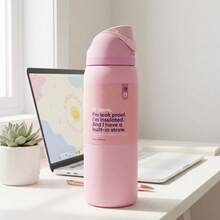 OwaIaoutdoor Sports Kettle With Locking Function, Double Drink Stainless Steel Thermal Insulation And Ice Retaining Bicycle Bottle With Straw, Double Vacuum 32 Oz 945 Ml Travel Water Bottle, Stylish And Elegant Lotus Pink Frosted Non-Slip Design, Suitable For Camping, Office And Outdoor Sports,(Rose Quartz)-Halloween, Christmas Eve, Christmas And New Year Gifts - 全粉 - 查看 7