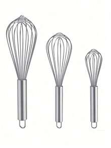 1pc/3pcs Stainless Steel Balloon Whisk Set, Upgraded Cooking Whisks For Mixing, Beating, Blending And Stirring - Silver - View 4