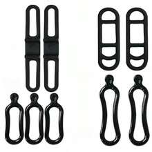 A Set Bicycle Headlights Silicone Straps Taillights Fixed Rubber Bands Riding Front Handles Seat Poles Installation Accessories - Black - View 11
