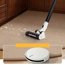 Alfombrilla de cocina semicircular tejida, duradera y fácil de cuidar gracias a su material lavable a máquina, se adapta a las esquinas de los armarios, diseñada para una limpieza rápida, de estilo minimalista y disponible en varios colores, adecuada para la cocina, el pasillo, el salón, el dormitorio, el baño, etc. - Camel - Ver 5