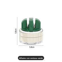 Afilador de cuchillos con ventosa, nuevo modelo, afilador de cuchillos para el hogar, cocina, acero inoxidable, afilador de cuchillos profesional, herramienta para afilar tijeras. - Verde - Ver 2