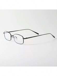 1 Pair Black Metal Full Frame Decorative Glasses, High Definition Clear Lenses, Unisex - Clear - View 7