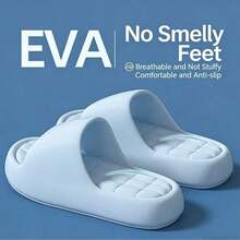 1 Pair Unisex Solid Color EVA Thick Sole Slippers, Suitable For Home, Bathroom And Beach, Multiple Colors Available, Couple/Unisex Style, Simple Casual - A - View 7