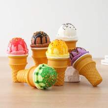 Schylling 1个逼真的奶油冰淇淋甜筒模型，创意仿真食物玩具，挤压玩具 - 彩色 - 查看 2