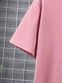 Men's Expression Print Drop Shoulder T-Shirt - Rosa - View 3