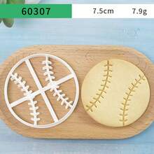 1 Stück/4 Stück große Sportball-Themen-Keksausstecher - Fußball/Fußball, Rugby/American Football, Basketball, Tennisball-förmige Keksausstecher, sechseckige geometrische Backwerkzeuge für Geburtstagskuchen-Cupcake-Dekoration - Verschiedenfarbig - Übersicht 8