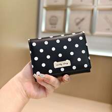 2026 New Polka Dot Women's Wallets, PU Bags,Women's Short Zipper Wallets, Coin And Cardholders, Portable Cash Bags,Women's Styles,Suitable For White-Collar Workers,Collegestudents,Business Commuting, Office Use,Women's Wallets, Teacher Gifts, Ideal Gift - 米白 - 查看 6