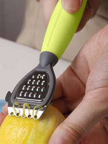 1pc/2pcs Multi-Function Lemon Grater Made Of High-Quality Stainless Steel, Includes Juicing, Grating, Peeling, Scraping, And Bottle Opening Functions. Easily Process Lemons, Oranges And Other Fruits, Grate Finely And Evenly, Juice Efficiently With Less Effort, Peel Cleanly Without Damaging The Fruit Flesh, Compact And Durable, Easy To Clean, Essential Kitchen Tool. - Yellow-green - View 7